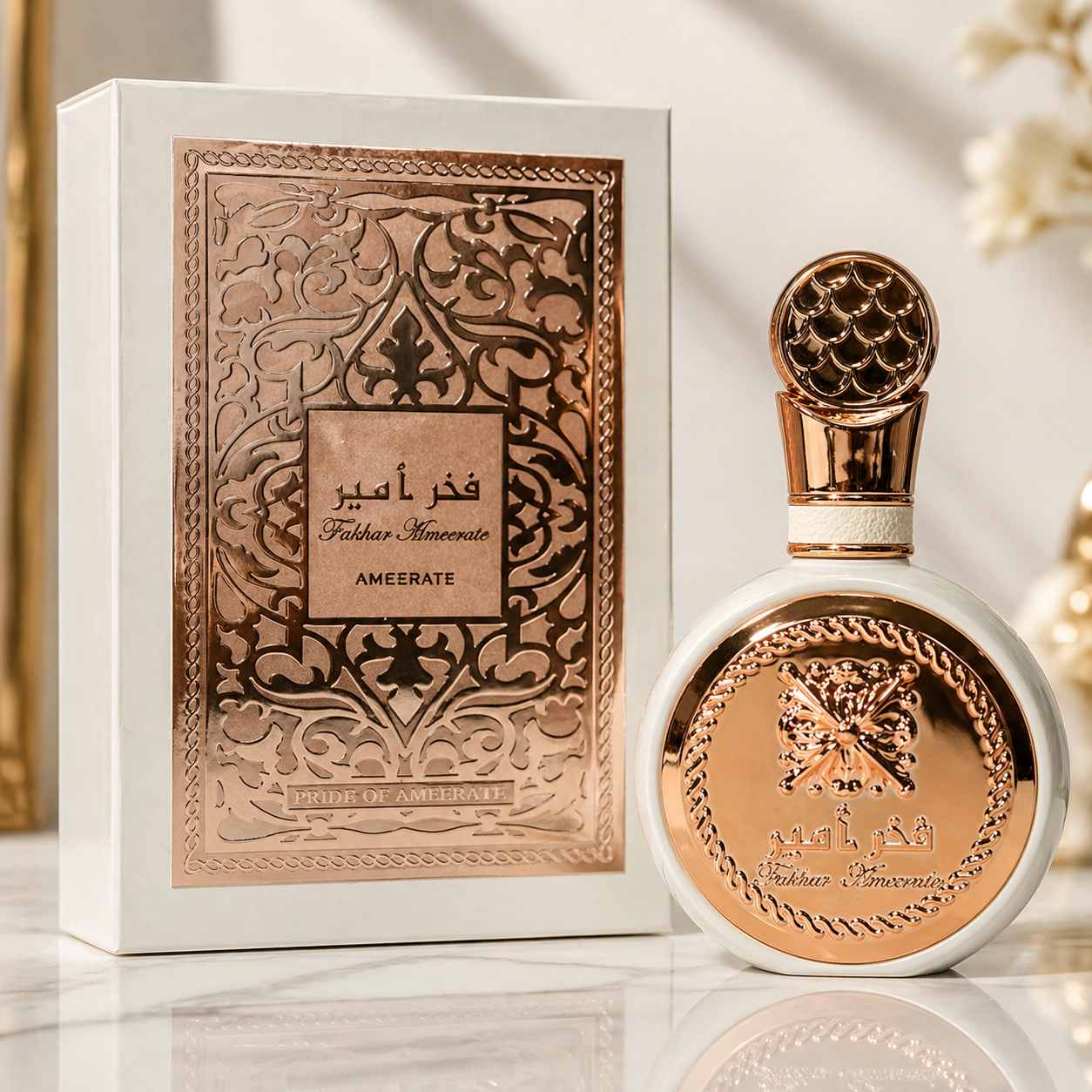 Fakhar Ameerat 50ml – Parfum Dubaï femme élégant & lumineux – longue tenue