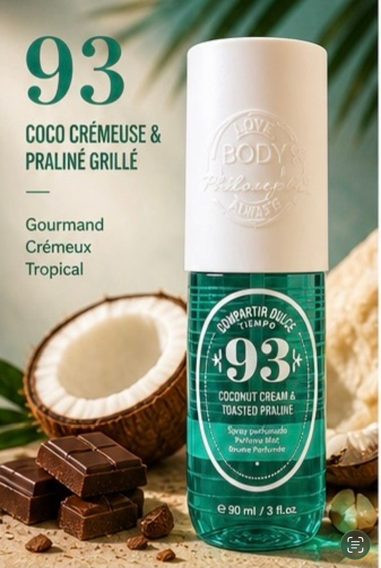 Brume inspiration senteurs brésilienne Parfumée 62 (pistache caramel) 90ML