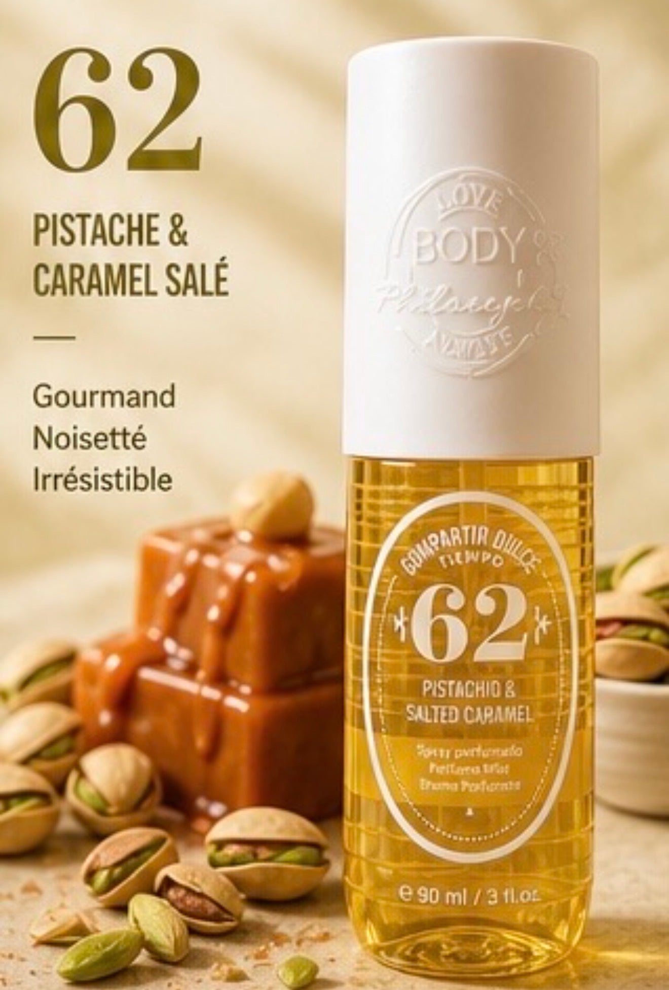 Brume inspiration senteurs brésilienne Parfumée 62 (pistache caramel) 90ML